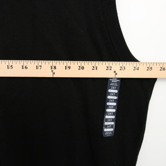 Hart Schaffner Marx Sweater Vest Black Extra Fine Merino Wool V Neck 2X Tall NWT - Picture 5 of 11